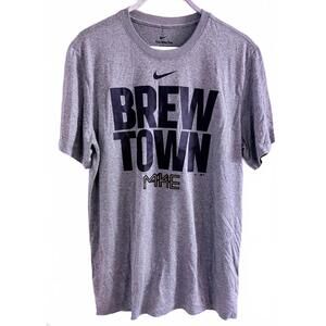 Nike Men's Milwaukee Brewers Brew Town Dri-FIT T-Shirt Large Gray